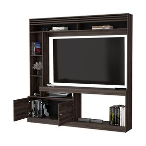 Mobile TV in Noce con 2 Ante e Vano Aperto, Armadietti per Soggiorno - Product Image 5