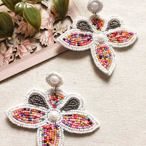 Pendientes de cuentas multicolor hechos a mano de primera calidad, personalizados, para mujer, joyería festiva para fiestas al mejor precio. - Product Image 2