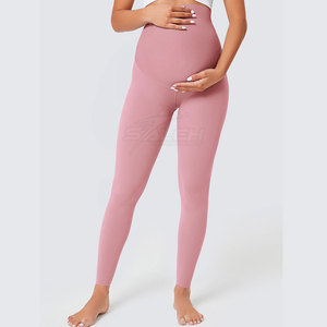 Legging de maternité haut de gamme en tissu doux, taille haute et longueur intégrale, pour un port décontracté et un confort quotidien - Product Image 3