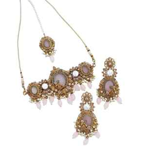Collection de bijoux de mariage indiens et pakistanais en promotion : Collier ras-du-cou et boucles d'oreilles tendance, parures de bijoux de haute qualité pour femmes - Product Image 1