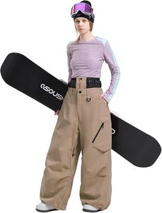Pantalon cargo imperméable pour homme avec poches zippées, beige, coupe large, style outdoor - Product Image 3