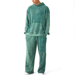 Survêtement Homme Premium de Haute Qualité, Tendance, à Motif Uni, Imprimé Effet Délavé, Streetwear Confortable 100% Coton - Product Image 1