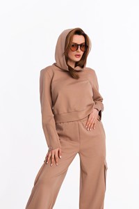 <b>Women's</b> Tracksuit Set Full Sleeve Half-<b>Zip</b> <b>Top</b> Wide Leg Pants Solid Color Casual Loose Fit Autumn Wear - Product Image 5