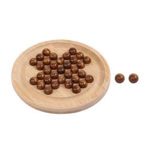 Juego de Mesa Solitario de Madera Clásico Tallado, Set de 9 Piezas con 33 Bolas Lisas, Desafío Estratégico Individual, Regalo Familiar Divertido - Product Image 1