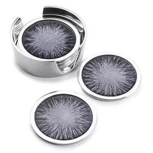 Ensemble de sous-verres décoratifs en métal pour la présentation des boissons, protection de surface moderne - Product Image 5