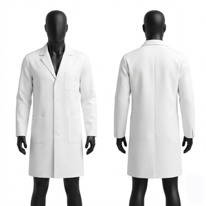 Premium 200 GSM White Scrub Sets Cotton Polyester Woven Fabric <b>Long</b> Sleeve Unisex Medical Custom Embroidery Printing Uniform - Product Image 1