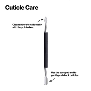Pousse-cuticules professionnel en acier inoxydable, double extrémité carrée, avec manche antidérapant en caoutchouc noir, spatule grattoir personnalisable - Product Image 3