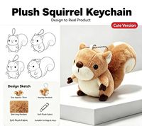 Porte-clés en peluche écureuil à grande queue mignon, jouet pour enfants, ornement pour bracelet de montre et décoration de vélo, cadeau pour sac à dos, vente en gros