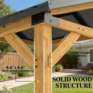Toldo Rígido Negro Gris para Terraza, Gazebo y Pérgola - Product Image 3