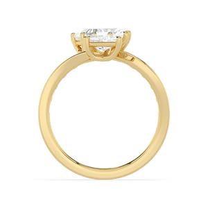 Élégante bague de fiançailles en or blanc 9 carats avec diamant de laboratoire taille ovale à facettes, sertie de trois pierres, super fantaisie, style chic, bijou féminin. - Product Image 4