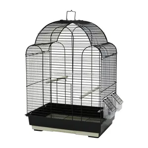 Rede de metal pássaro gaiola casa de animais de estimação pendurada e piso preto animais de estimação gaiola com um estilo dome em novo olhar acabamentos personalizados disponível