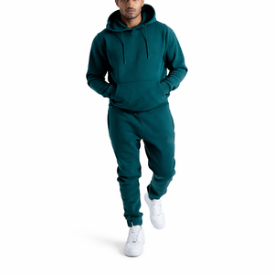 ชุดเซ็ตเสื้อฮู้ดดี้และกางเกงจ็อกเกอร์ผู้ชาย ผ้าฝ้ายสองชิ้น ชุดลำลองสำหรับออกกำลังกาย - Product Image 1