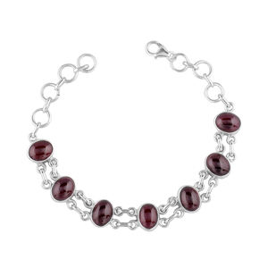 Bracelet en argent sterling 925 Bracelet en argent 925 grenat avec pierres précieuses Bijoux faits à la main Design unique Femmes Filles Bijoutier en argent fin - Product Image 3