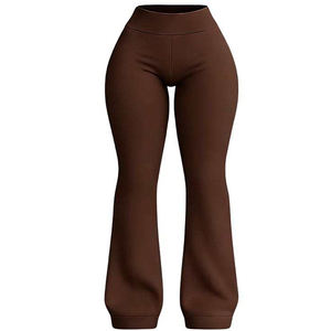 Pantalons sur mesure pour femmes, taille haute, jambes larges, impression de logo personnalisée, broderie et commande en gros - Product Image 6