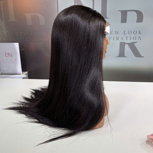 Precio de fábrica 100% Raw Virgin Vietnamita Peluca de encaje humano Hueso Recto Color negro natural Super Extensiones de cabello dibujado Doble - Product Image 6