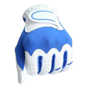 Blue And White PU Leather Golf Glove Right Hand Non-Slip Breathable Adjustable Wrist <b>Strap</b> Unisex Sports Glove - Product Image 6