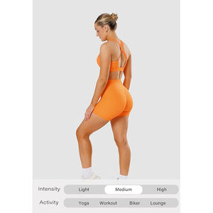 Shorts de yoga biodégradables pour femmes, taille haute, en tissu végétal compostable et durable - Product Image 4