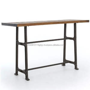 Mesa de barra alta industrial Cocina vintage y rústica Comedor Escritorio de desayuno Granja Oficina Escritorio de computadora Mesa de centro superior de madera - Product Image 3
