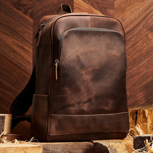 Soft Fabric for Everyday Use Factory Price Outdoor Leather Laptop <b>Backpack</b> for Women Lightweight Breathable Leather <b>Backpack</b> Bag - Product Image 1