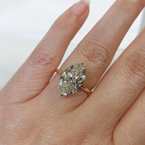 Bague minimaliste en or massif 14K/10K avec diamant ovale de 5 carats cultivé en laboratoire, certifié IGI, bijou de luxe sur mesure, élégant, pour femme, fiançailles - Product Image 2