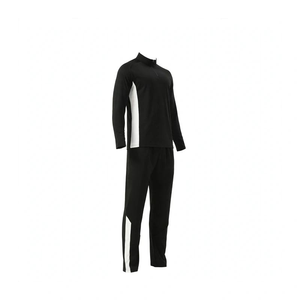 Men's Black <b>White</b> 2 1 Design Spandex/Nylon Tracksuit <b>Set</b> Full Zip Top Long Sleeve Jogging Pants Autumn Sporty Quick Dry Regular - Product Image 1