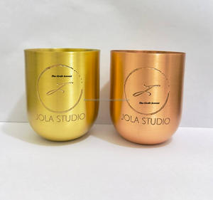 Modern Luxury Customized Copper Candle <b>Jars</b> with Brushed Finish Wholesale Empty Home <b>Decor</b> Metal Candle <b>Jars</b> for Christmas - Product Image 3