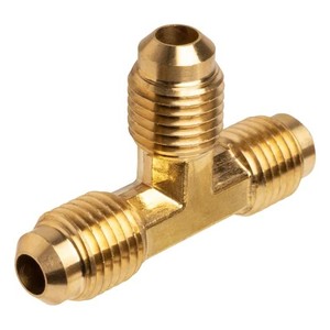 Unión en T de latón (AOL167) SAE # 010401 Conector en T de latón abocardado, Fabricante de uniones en T de latón - Product Image 1