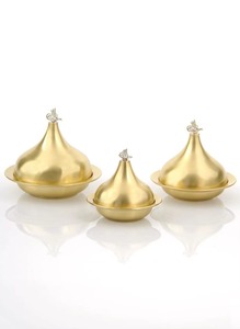 Reliable Classic Gold Plated Round Casserole with <b>Lid</b> and Decorative Base for Food Warmer Use - Product Image 5