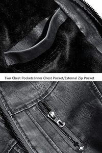 Blouson de motard slim en cuir de vachette véritable pour homme, imperméable, coupe-vent, à capuche, style urbain, collection hiver - Product Image 5