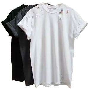 เสื้อยืดผู้ชายผ้าคอตตอนลายหยาบแบบย้อนยุคสำหรับ2025ฤดูร้อนกำหนดได้เอง - Product Image 1