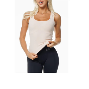 Débardeur court sans manches côtelé pour femme, en tissu uni de haute qualité, extensible, respirant, style streetwear, vente en gros - Product Image 2