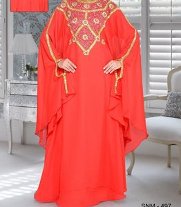 Stylish Muslim Black Color Moroccan <b>Kaftan</b> 100% Polyester Casual <b>Plus</b> <b>Size</b> Handmade Crystal Work Wedding Dubai Farasha Abhaya - Product Image 2