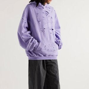 Sudadera con capucha de algodón duradero con efecto desgastado y material suave, ideal para uso diario, estilo urbano, viajes y atuendos casuales. - Product Image 3
