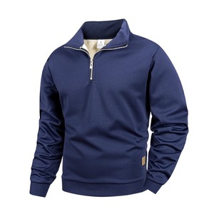 เสื้อสเวตเชิ้ตผู้ชายแบบซิป ¼  คอเต่า  บุขน  แขนยาว  อุ่นสบาย  ใส่ลำลองกลางแจ้ง - Product Image 3