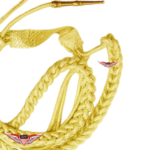 Aiguillette de Hilo Metálico Dorado Trenzado Grueso con Malla y Puntas Metálicas, Aiguillette Retorcido con Puntas Metálicas Doradas - Product Image 4
