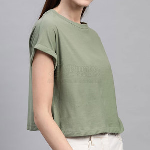 Camiseta Corta de Mujer de Alta Calidad 100% Algodón, Personaliza tu Logotipo, Mejor Precio - Product Image 4