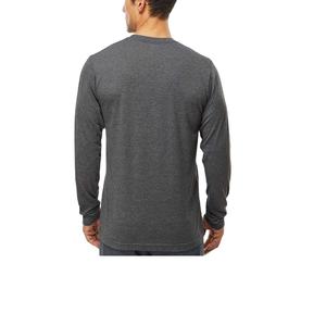 Camiseta de algodón 100% de calidad superior para tela de hombre, camiseta en blanco de manga larga bordada personalizada, exportación desde BD - Product Image 2