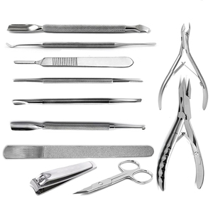 Cortauñas de Acero Inoxidable de Grado Médico de la Más Alta Calidad con Logotipo Personalizado, Empujador de Cutículas, Limpiador de Uñas, Lima Ergonómica, Juego de Herramientas para Podología - Product Image 1