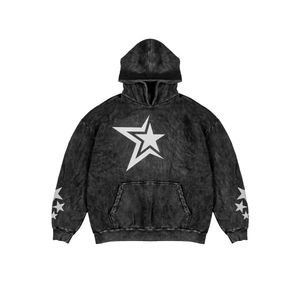 US Free Tax Black Acid Wash <b>Pullover</b> Hoodie DTG All Over Print Screen Print Graphic Zip up Hoodie for <b>Men</b> - Product Image 6