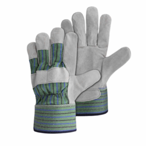 Guantes de Trabajo de Cuero con Puño a Rayas Púrpuras, Resistentes a la Abrasión, Antideslizantes en las Puntas de los Dedos, Guantes de Seguridad de Uso General - Product Image 5