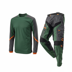 Ensemble de maillot et pantalon de moto pour homme, manches longues, couleurs contrastées, séchage rapide, toutes saisons - Product Image 3