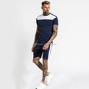 Ensemble de survêtement de sport personnalisé ensemble court 100% coton uni pour hommes ensemble jumeau vente entière bonne qualité et prix bon marché pour Twinset - Product Image 1