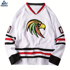 Camisetas de hockey sobre hielo ligeras, transpirables, de diseño personalizado, de la mejor calidad, 100% poliéster, para adultos, modernas. - Product Image 1