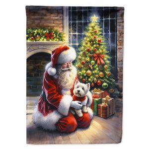 Westie Santa Claus <b>Garden</b> <b>Flag</b> Christmas Mailbox Decorative Yard <b>Flag</b> Banner for Patio Artwork for Yard Flower Beds Size - Product Image 1