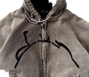 Vente en gros de pulls surdimensionnés en molleton 100% de coton personnalisés pour hommes, sweat-shirt à capuche à épaules tombantes, bouffée de motifs brodés solides - Product Image 4