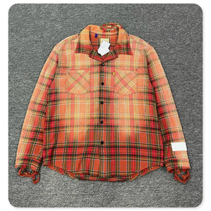 Men's Oversized Solid Flannel <b>Shirt</b> Full Sleeve Mandarin Collar Casual Summer 100% Cotton Button Eco-Friendly Quick Dry - Product Image 1