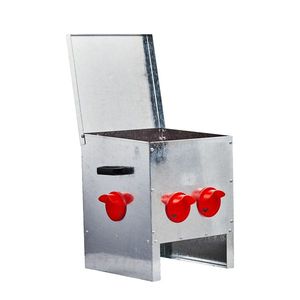 Comedero Automático para Pollos de Gran Capacidad, 4 Puertos, con Asas Metálicas a Prueba de Roedores y Tapa Galvanizada - Product Image 3