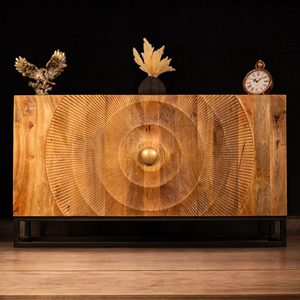 Contemporary Premium Wooden Sunset Sideboard Solid Wood <b>Storage</b> <b>Cabinet</b> Wooden Buffet Unit for <b>Dining</b> <b>Room</b> Living <b>Room</b> - Product Image 1