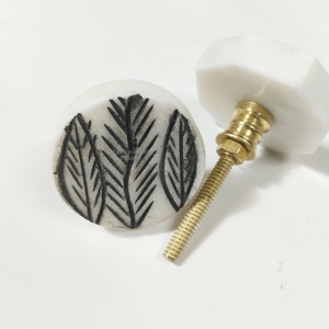 ลูกบิดประตูหินหินอ่อนธรรมชาติที่ไม่เหมือนใครอุปกรณ์โลหะแบบชนบทสำหรับเฟอร์นิเจอร์ห้องครัวตู้เสื้อผ้าลิ้นชักตู้ลิ้นชักมือจับแบบดึง - Product Image 5