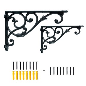 Soportes de Hierro Fundido para Estantes Ornamentales al por Mayor |   Diseño Decorativo de Grabado en Relieve de la India - Product Image 1